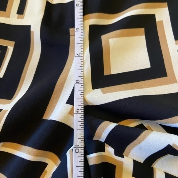 Chicos high waisted black, gold tan cool and flowy pants Chico’s‎ size 0 size 4 - Picture 11 of 13